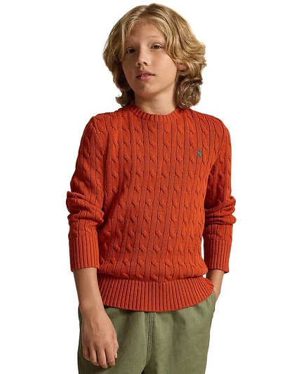 Свитер для мальчиков Polo Ralph Lauren с косами, оранжевый