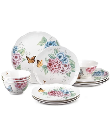 Набор посуды Lenox Butterfly Meadow, 12 пр., белая