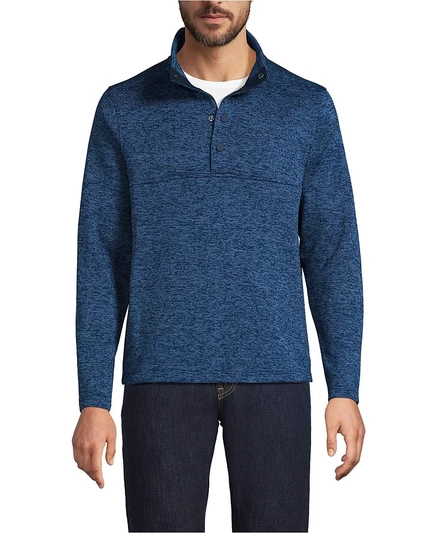 Мужской флисовый пуловер Lands' End Sweater Fleece, синий