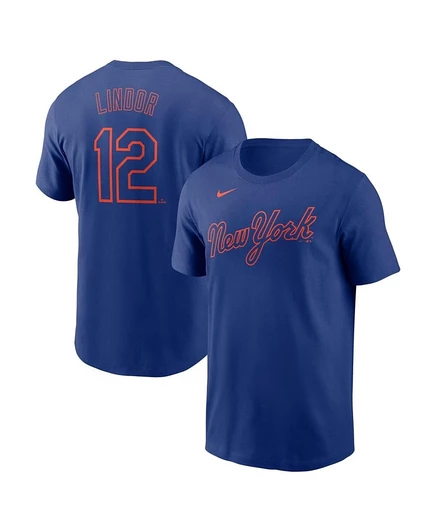 Мужская футболка Nike Fuse Lindor с номером Mets, синяя