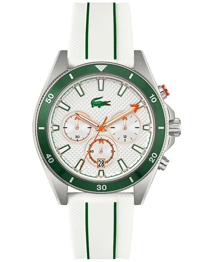 Мужские часы Lacoste Mainsail 43 мм с силиконовым ремешком, белые