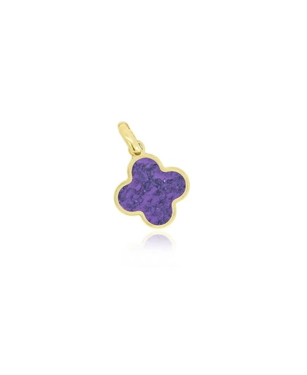 Шарм The Lovery Amethyst Clover 14K, жёлтое золото 10 мм, фиолетовый