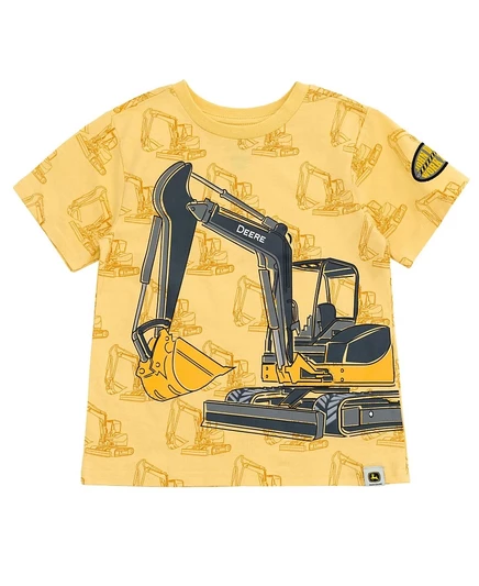Для мальчиков футболка John Deere с техникой, желтая