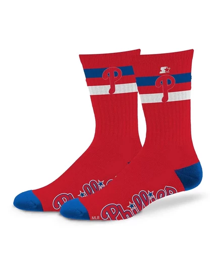 Стартовые мужские и женские носки Philadelphia Phillies командного цвета в 2 полосы red