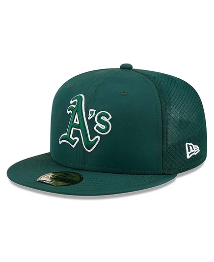 Мужская кепка New Era 59FIFTY Athletics 2026, зеленая