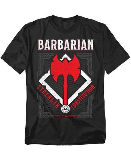 Мужская футболка D&D Barbarian Strength, черная