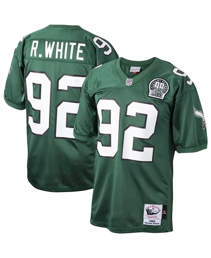 Мужская майка Mitchell & Ness Reggie White Kelly Green Philadelphia Eagles 1992 года выпуска, выполненная в оригинальном стиле игроков, вышедших на пенсию. green