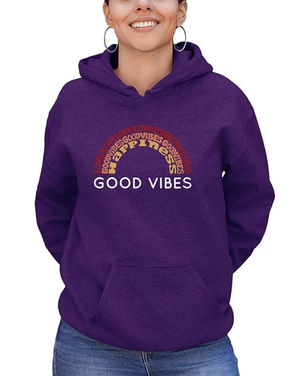 Женское худи LA Pop Art Good Vibes, фиолетовое