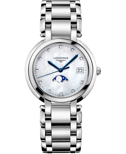Женские часы Longines PrimaLuna 34 мм, сталь, перламутр