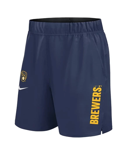 Мужские темно-синие шорты Nike Milwaukee Brewers из ткани Victory Performance от Nike navy