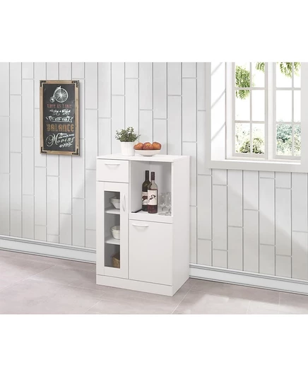 Белый кухонный шкаф для хранения вещей Kings Brand Furniture Lewiston, 1 выдвижной ящик, 2 дверцы и полки