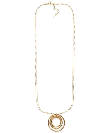 Колье Style & Co с круглыми кольцами 36″+3″, золотистое