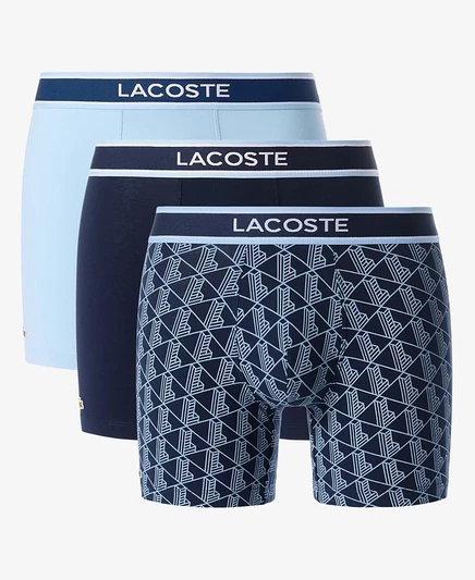 Мужские брифы Lacoste, набор 3 шт., 5″, с монограммой, разноцветные