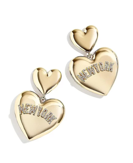 Серьги-капли WEAR by Erin Andrews x Baublebar New York Yankees в форме сердца от Erin Andrews gold