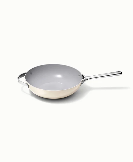 Сковорода Caraway Stir Fry 30 см керамическая, бежевая