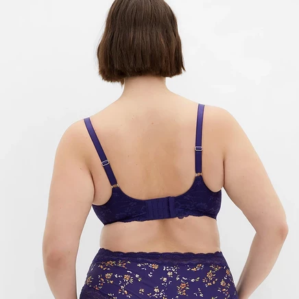 Бюстгальтер с контурным принтом Hailey большого размера CITY CHIC Plus sapphire floral