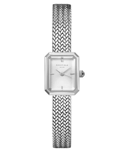 Женские часы ROSEFIELD Mini Octagon, корпус 15×18,5 мм, серебристые