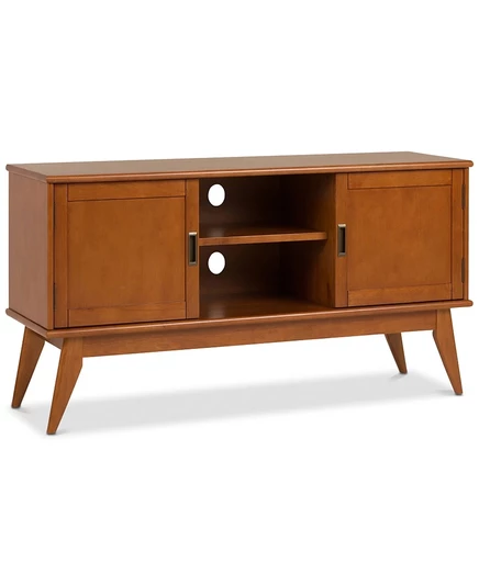 Низкая подставка для телевизора середины века Simpli Home Draper