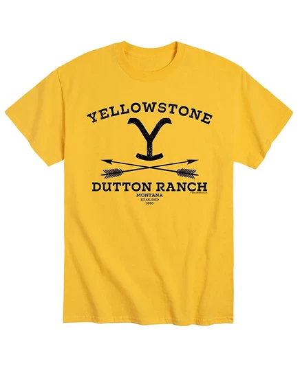 Мужская футболка Airwaves Yellowstone Dutton Ranch, желтая