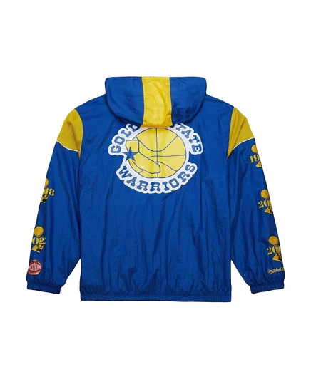 Мужская и женская куртка-ветровка Mitchell & Ness Royal Golden State Warriors Hardwood Classics Team OG 3.0 Anorak наполовину на молнию royal