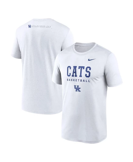 Мужская белая футболка Nike Kentucky Wildcats 2025 Courtside Basketball Legend Dri-FIT белого цвета