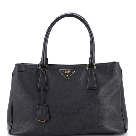 Женская сумка Pre-Owned Prada Lux Open средняя из кожи Saffiano, черная