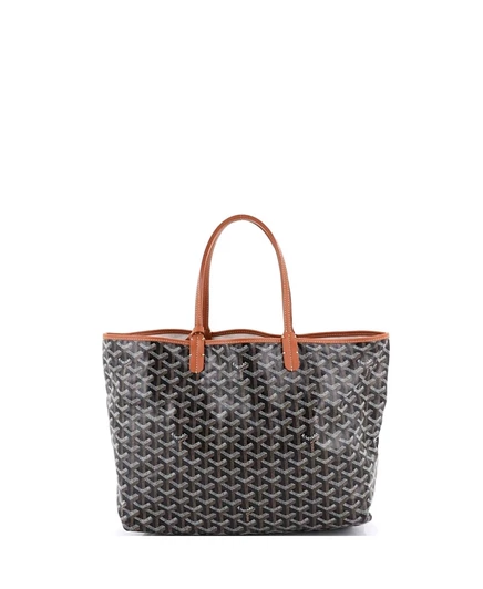 Женская сумка Goyard Saint Louis PM шоппер из холста с покрытием, коричневая