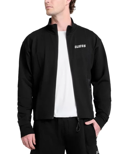 Мужская толстовка GUESS с логотипом на молнии jet black a996