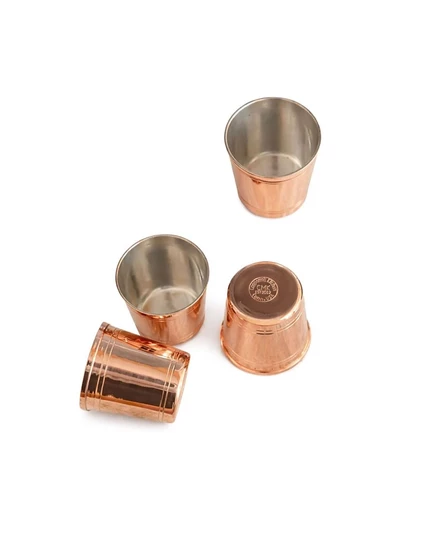 Кухня Coppermill, Винтажная рюмка в стиле CMK - Набор из 4 золотых бокалов