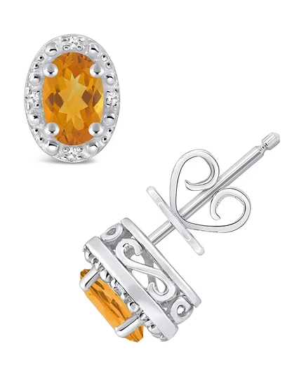 Женские серьги-пусеты Macy's с камнем, цитрин