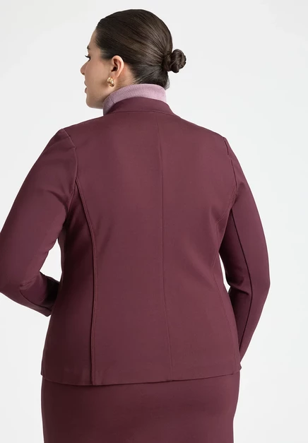Эластичный блейзер на одной пуговице ELOQUII Plus Size vineyard wine