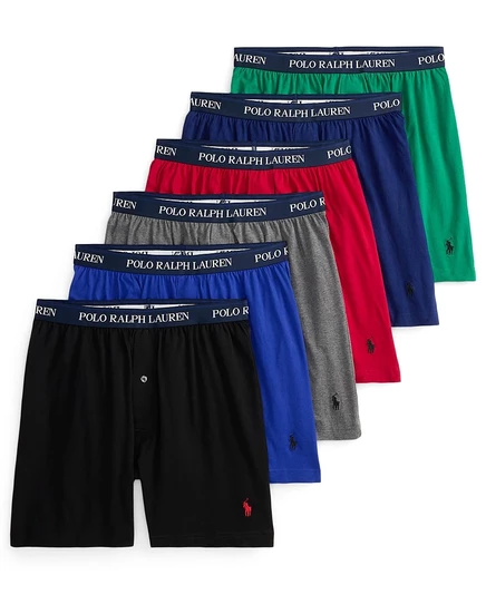 Мужские трикотажные боксеры Polo Ralph Lauren классического кроя, 5+ 1 Бонусный комплект.