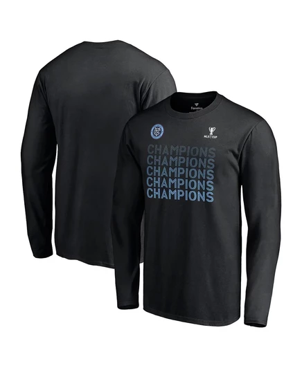 Мужская стандартная футболка с длинным рукавом Fanatics Black New York City FC 2021 MLS Cup Champions black