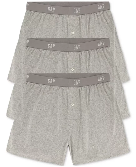  Мужские 3-ПК. Хлопок Боксер light heather gray
