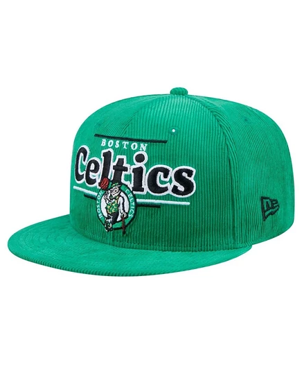 Новая мужская кепка Kelly Green Boston Celtics Throwback от New Era, вельветовая кепка-бейсболка длиной 9 футов 5 дюймов
