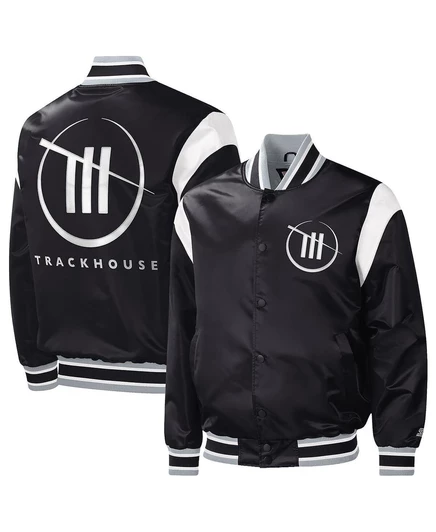 Мужская черная куртка TRACKHOUSE RACING Force Play на полной застежке black