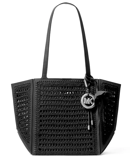 Сумка-тоут Michael Kors Jordi с откидным верхом на резинке среднего размера, черная