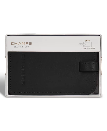 Кожаные багажные бирки мужской коллекции Onyx от CHAMPS black