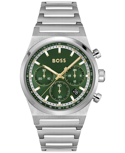 Мужские часы Hugo Boss Candor кварцевые хронограф 41 мм, серебристые