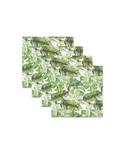 Салфетки Tableau Tropical Leaves 21 см, набор 4 шт., зеленые