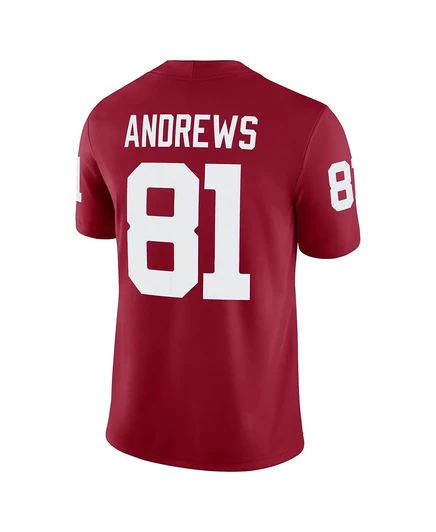Мужская футболка Jordan's Mark Andrews Crimson, выпускника Oklahoma Sooners, Игровая майка игрока crimson