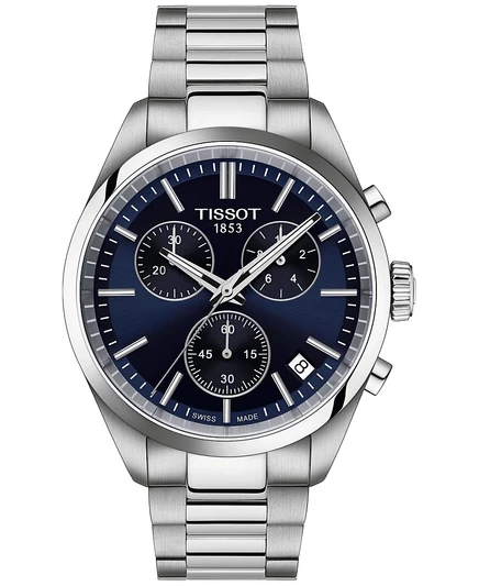 Мужские часы Tissot PR 100 хронограф, 40 мм, стальной браслет
