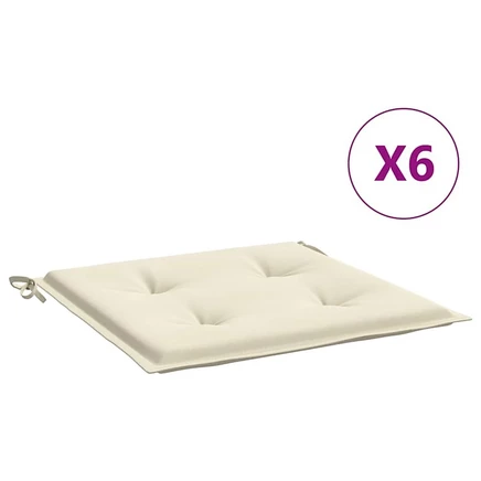 Подушки для садовых стульев vidaXL 6 шт., 40×40×3 см, кремовые