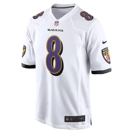 Мужская игровая футболка Nike Lamar Jackson Baltimore Ravens, белая
