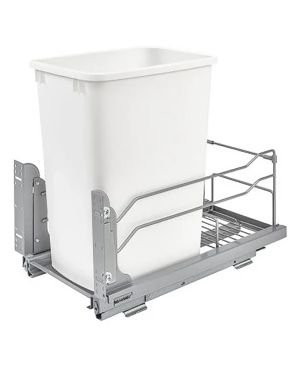 Выдвижное ведро Rev-A-Shelf 33 л с доводчиком, белое