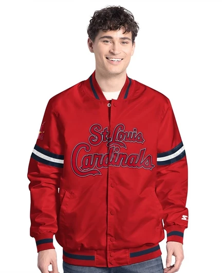 Стартовая мужская красная университетская куртка St. Louis Cardinals Scout с полной застежкой, красная