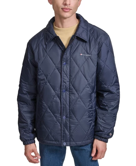 Мужская тренерская куртка Champion Diamond Quilted, синяя