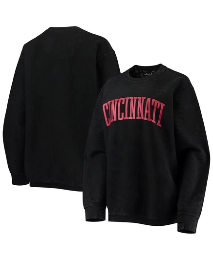 Мужская толстовка-пуловер Pressbox Black Cincinnati Bearcats Comfy Cord в винтажном стиле  black