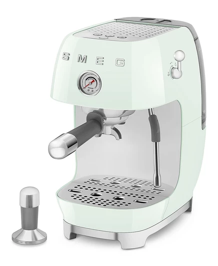 Кофемашина SMEG 50 для приготовления эспрессо и холодной заварки в ретро-стиле зеленого цвета
