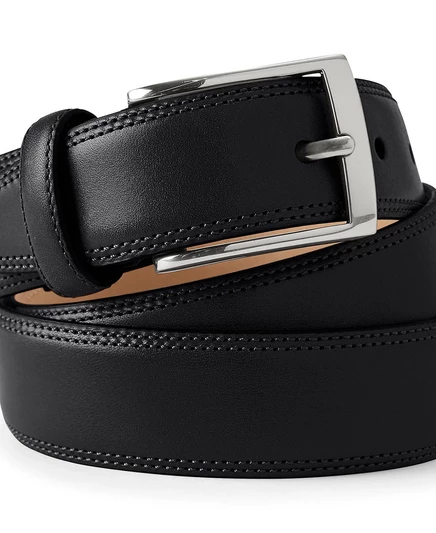 Мужской классический кожаный ремень Chino black